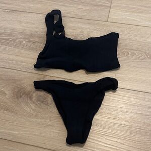 Black One-Shoulder Bikini Set